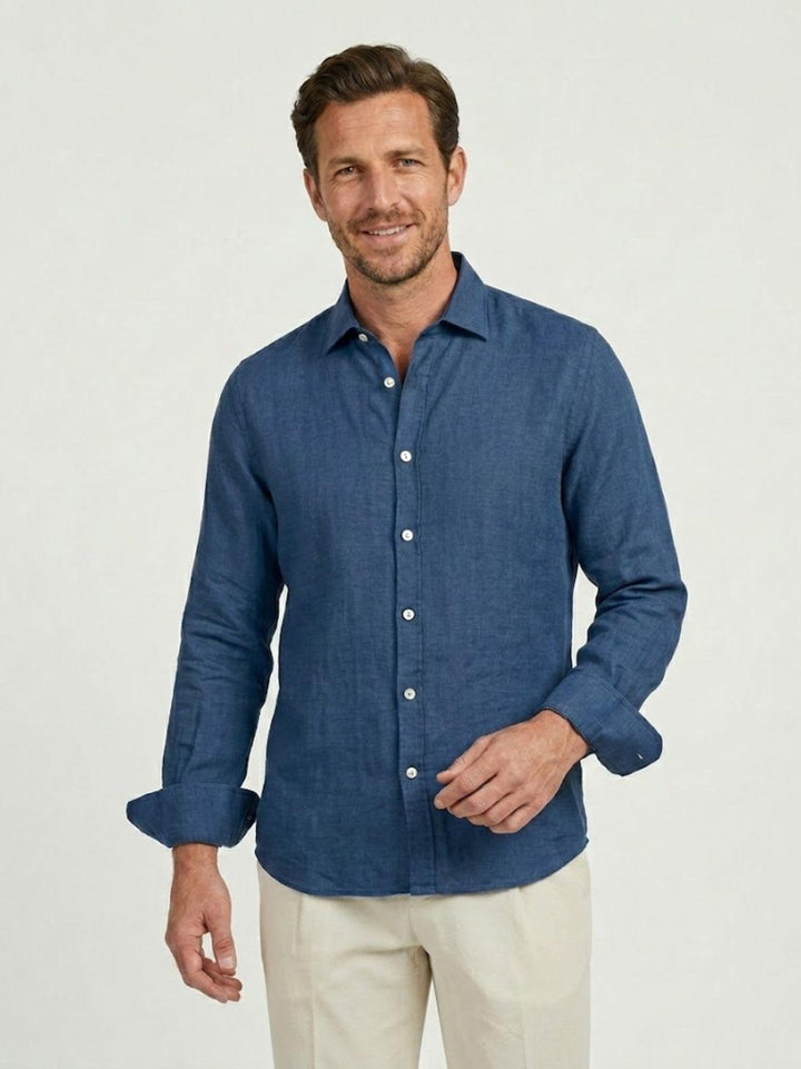 Camicia in lino bluette BU26S18CALINENPD 202 ANDREA MORANDO 