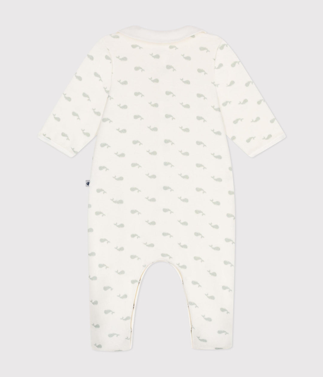 Pigiama neonato in velluto balene A0ATM 01 PETIT BATEAU 