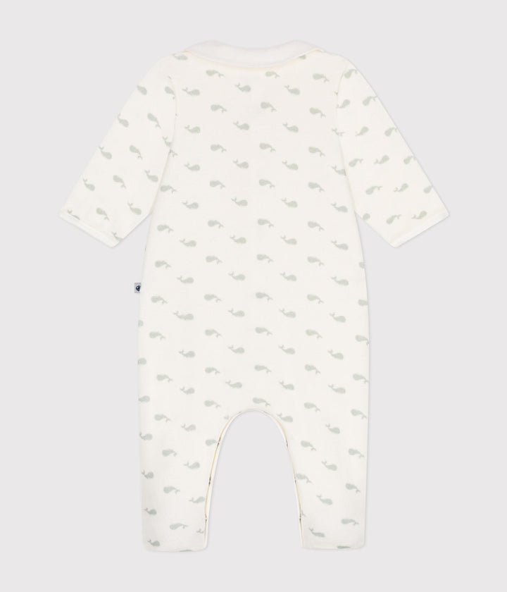 Pigiama neonato in velluto balene A0ATM 01 PETIT BATEAU 