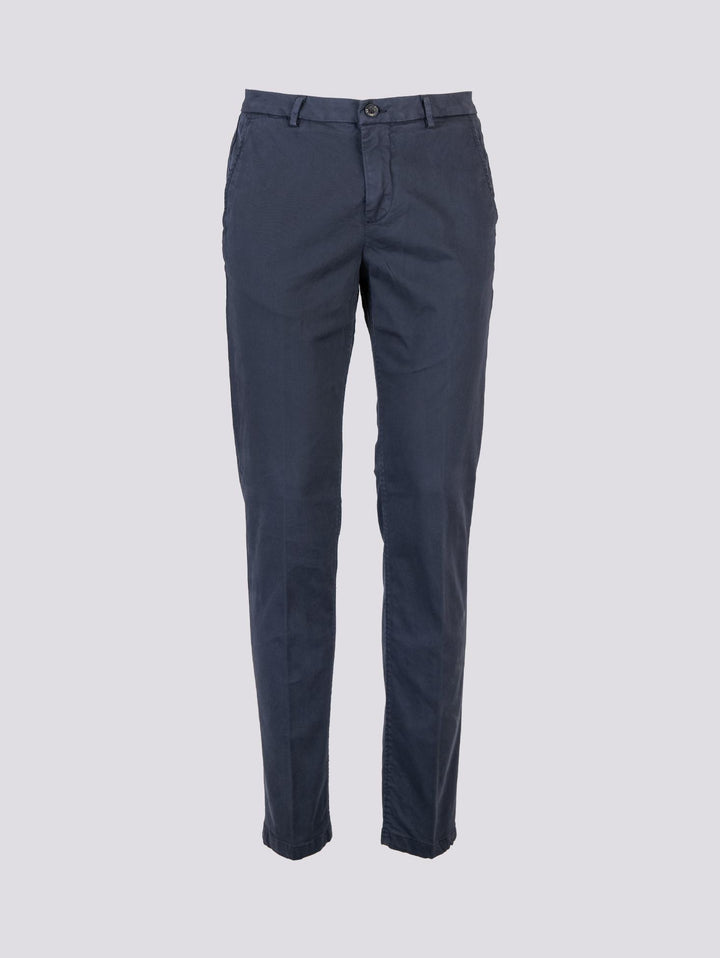 PANTALONE IN COTONE blu navy CON TASCA A FILO T500/STR 854 NOLAB 