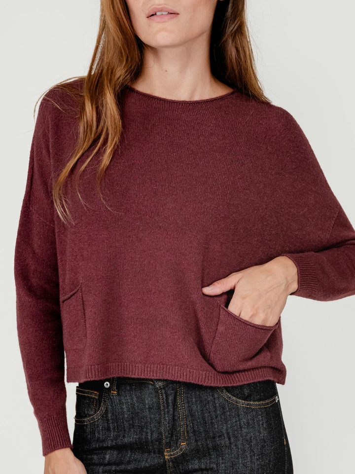 MAGLIA CORTA CON TASCHE BORDEAUX 017061 2200 BIMOR 