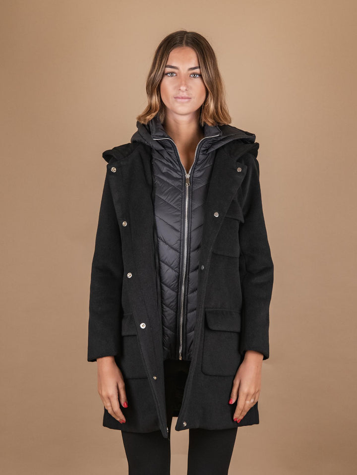 PARKA CON IMBOTTITURA ESTRAIBILE IN TESSUTO NERO 869D NERO ANDREA MORANDO 