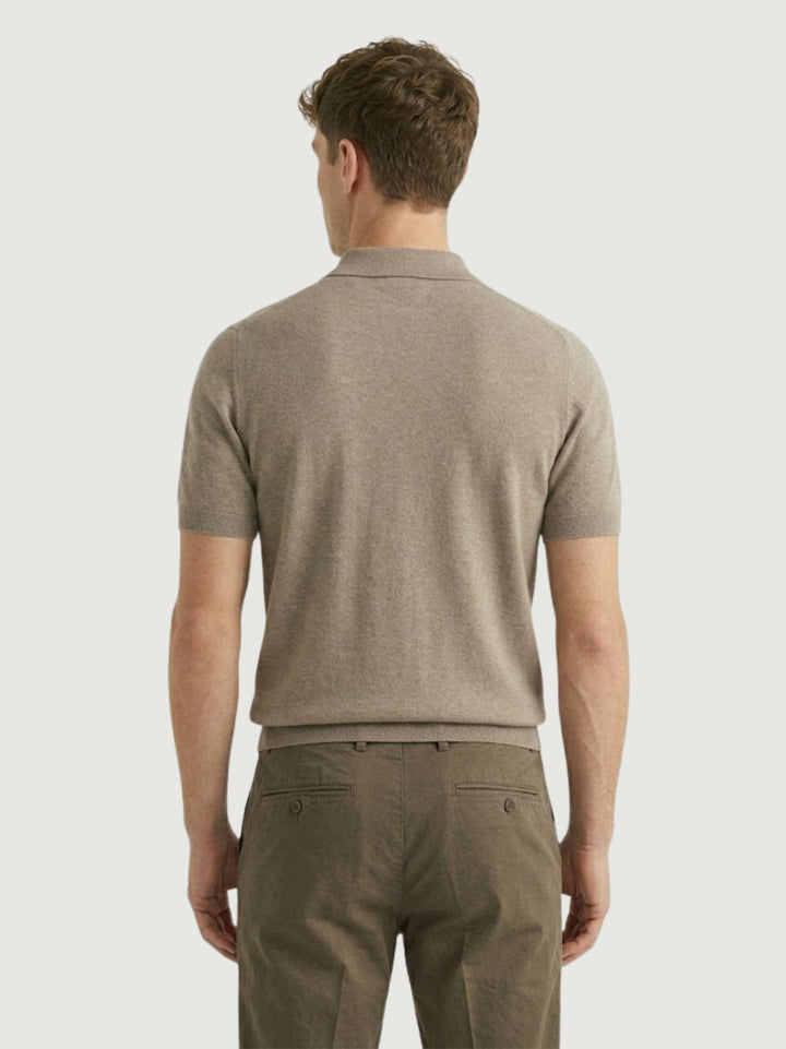 Polo in cotone extrafine nocciola 5048126 672 ANDREA MORANDO 
