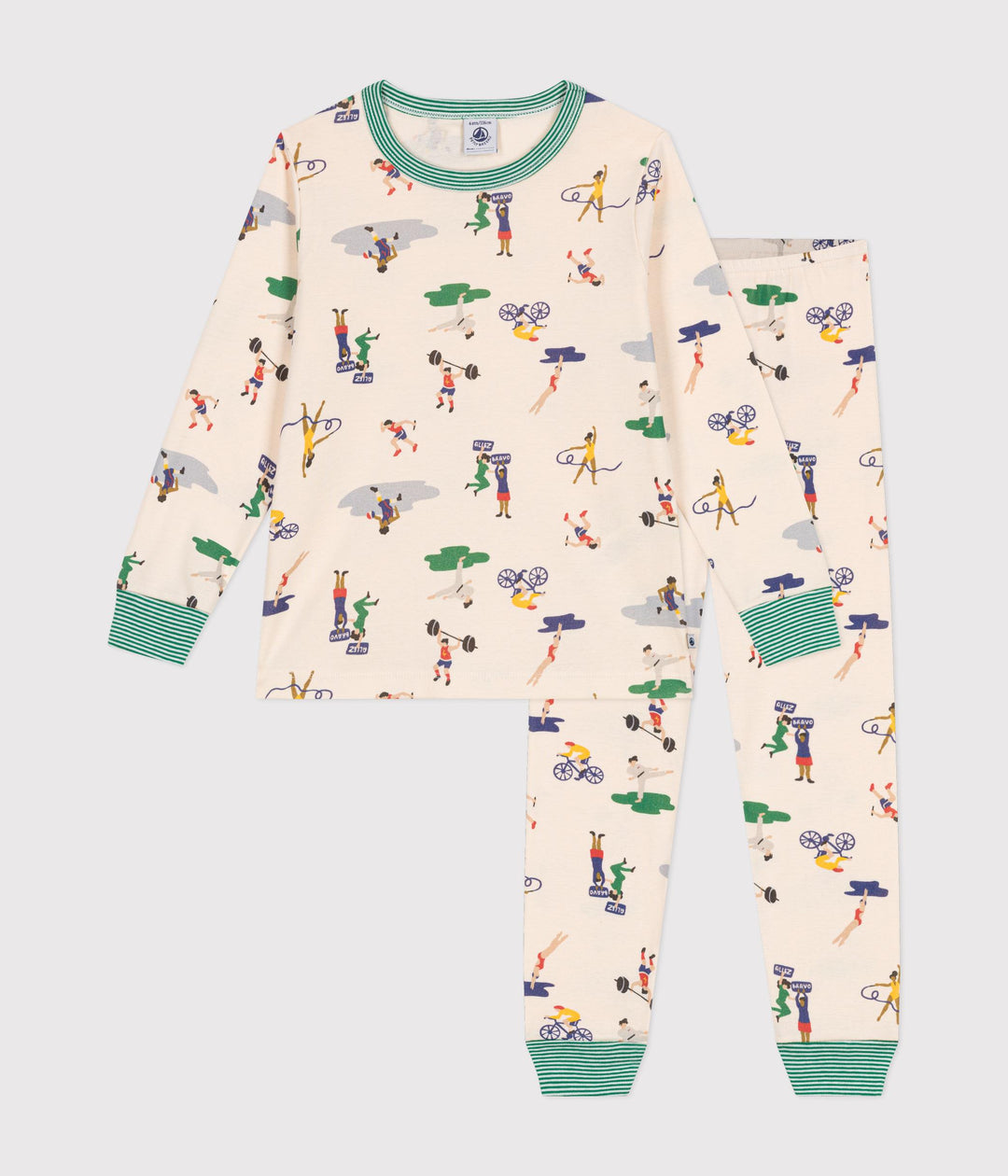 Pigiama in cotone con stampa multi sport bambino A0AU1 01 PETIT BATEAU 