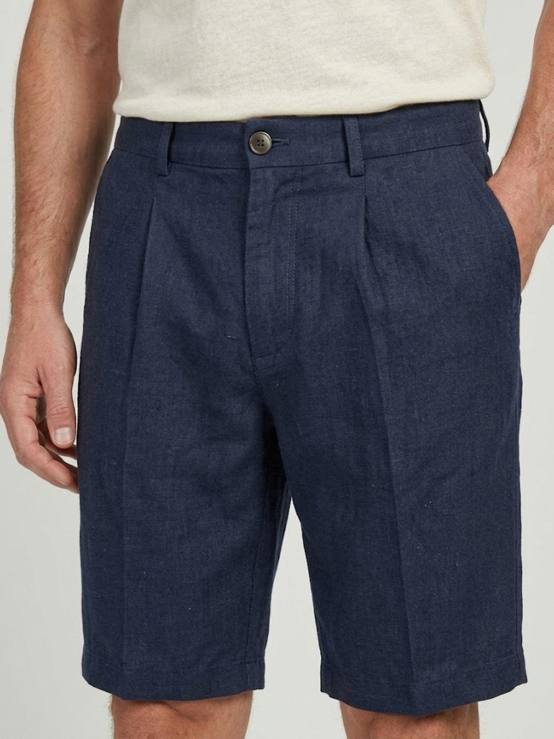 Bermuda in misto lino blu navy BU26S48BEPA843PD 201 ANDREA MORANDO 