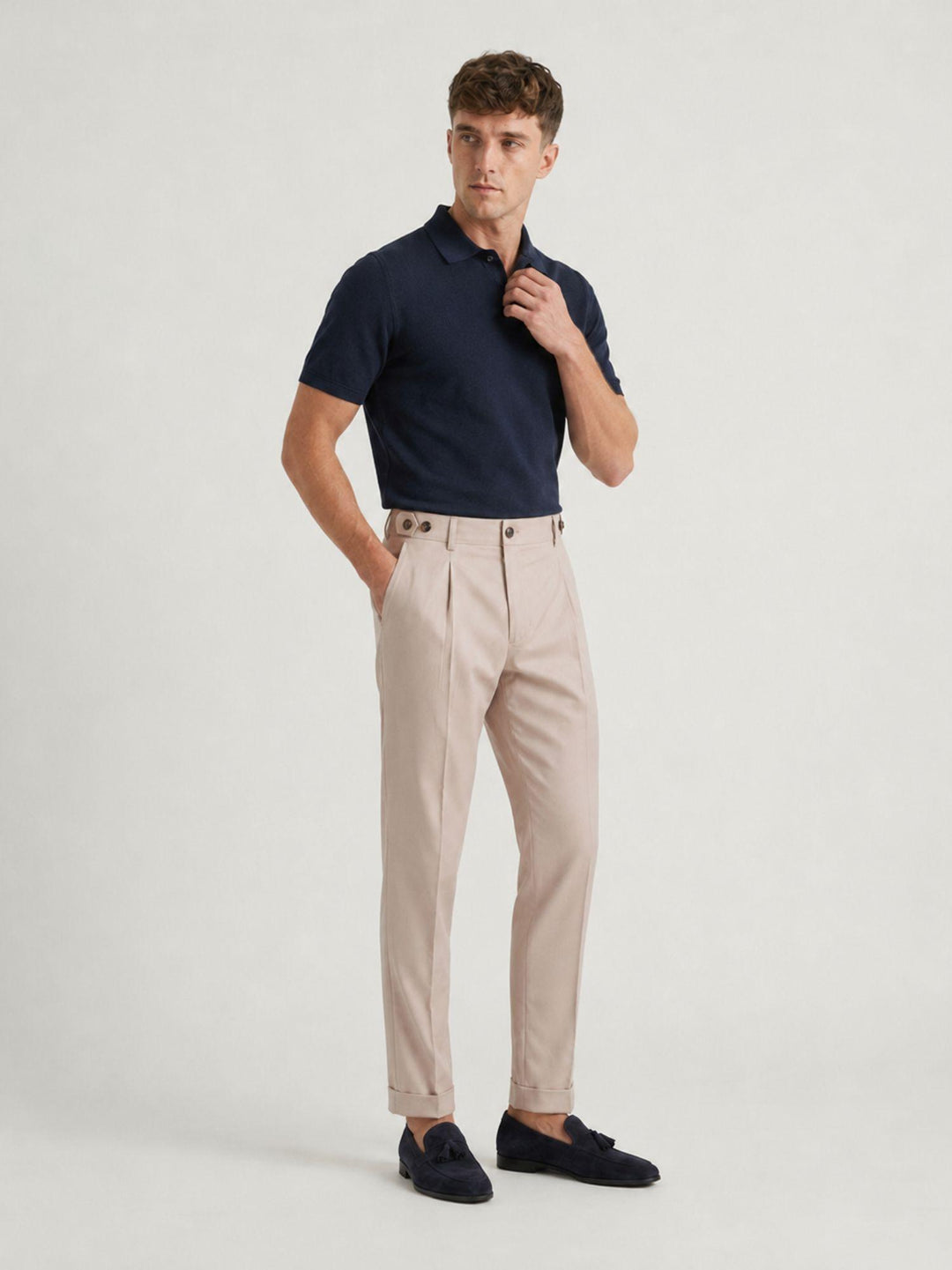 Pantalone con pinces color sabbia GALILEO SABBIA ANDREA MORANDO 
