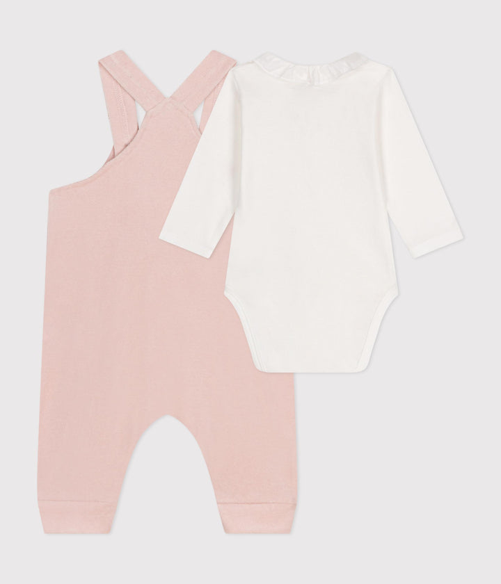 COMPLETO CON SALOPETTE IN VELLUTO BEBÈ A0AED 01 PETIT BATEAU 