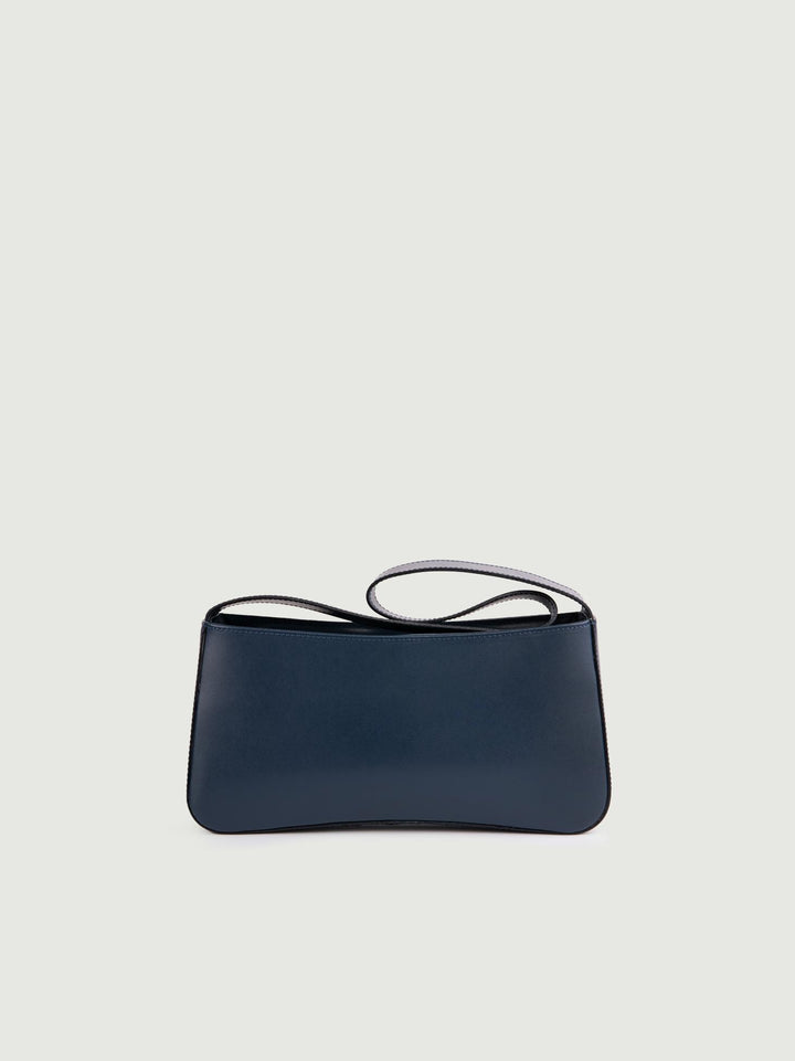 BORSA A SPALLA SEVENTY IN PELLE BLU SEVENTY BLU BIMOR 