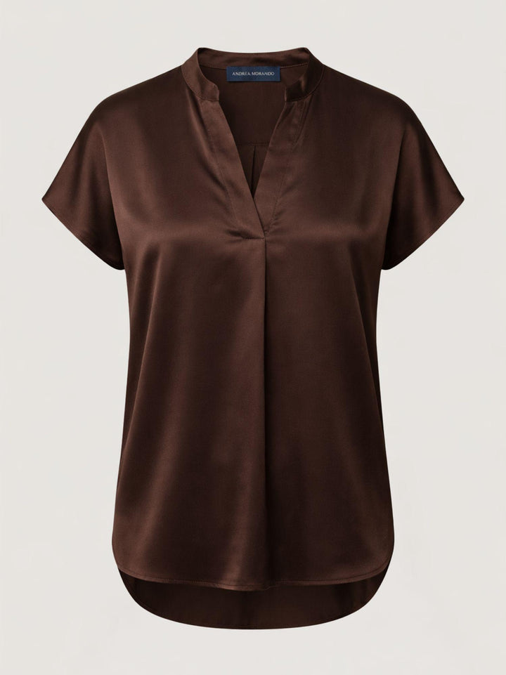Blusa in raso marrone M9237 MARRONE ANDREA MORANDO 