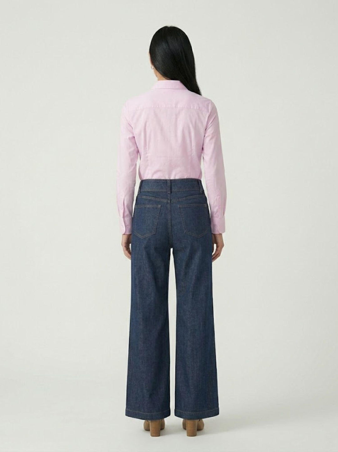 Pantaloni wide leg in cotone chambray INCA525 51 ANDREA MORANDO 