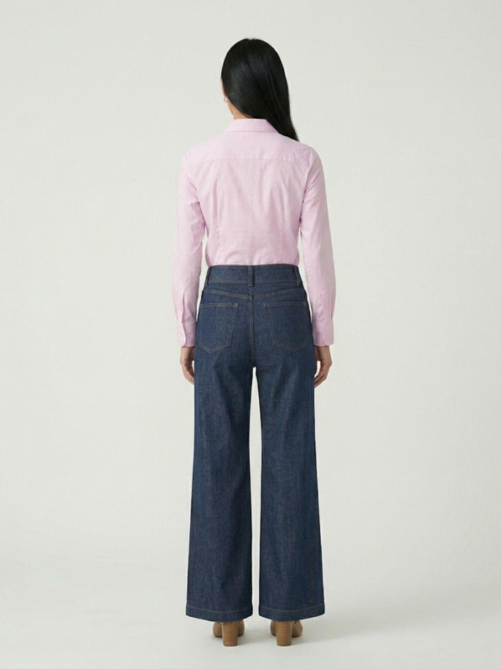 Pantaloni wide leg in cotone chambray INCA525 51 ANDREA MORANDO 