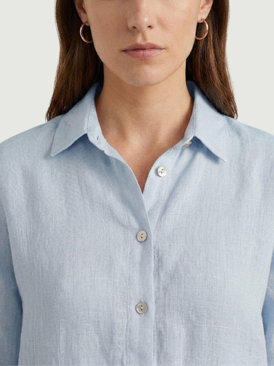 Camicia in lino azzurra chiaro 6CM0552 602 ANDREA MORANDO 