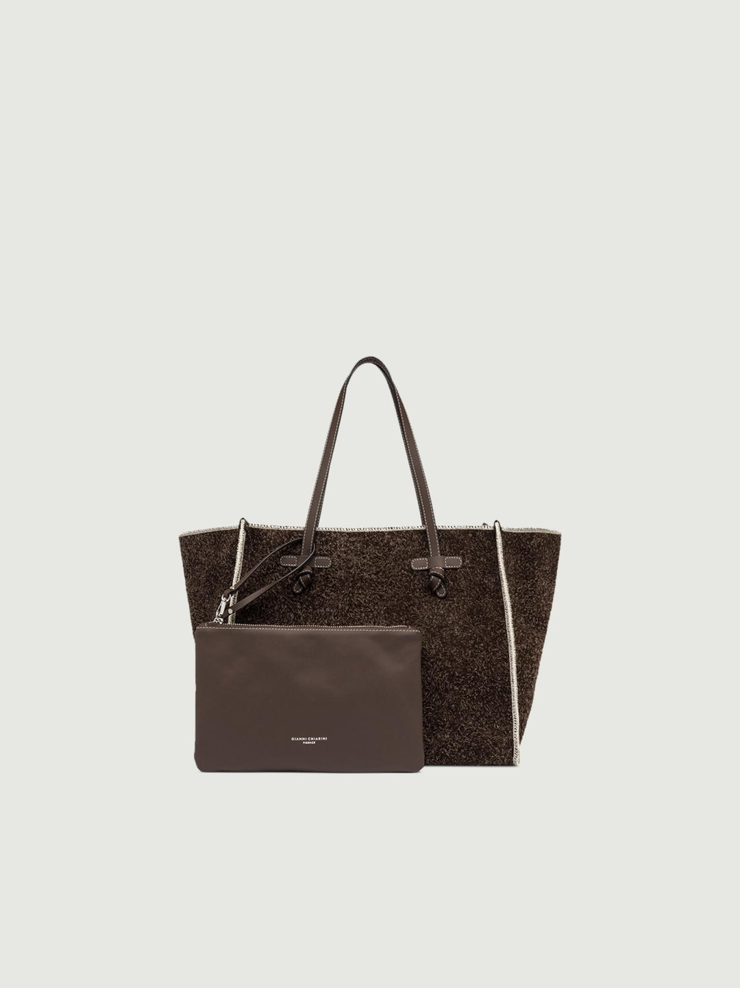 SHOPPING MARCELLA IN CAMOSCIO DARK BROWN 11100 LODEN 31 GIANNI CHIARINI 