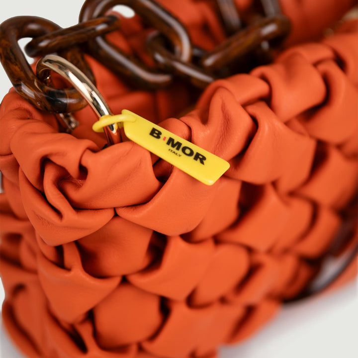 BORSA IN PELLE INTRECCIATA ARANCIONE "CURLY" CURLYNEW ARANCIONE BIMOR 