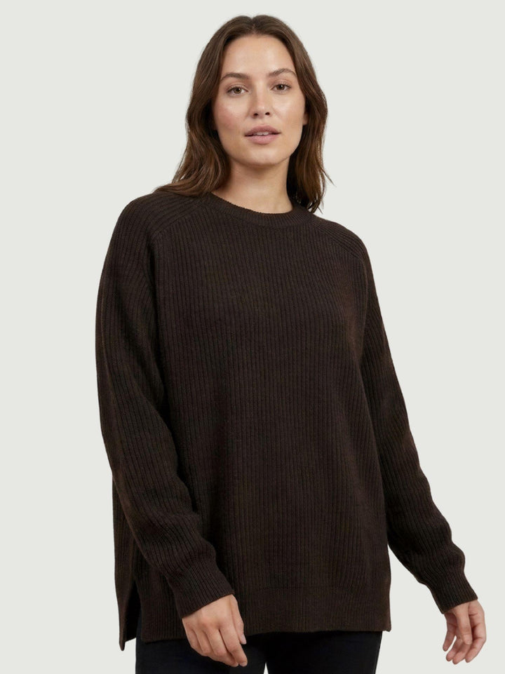 Maglia girocollo in lana e cashmere testa moro 14264M CASTORO ANDREA MORANDO 