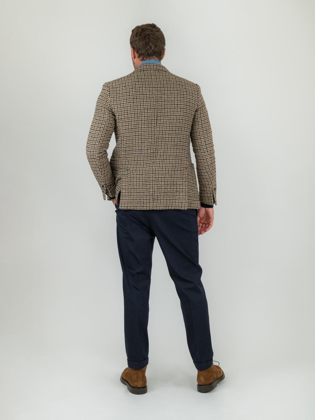 PANTALONE CLASSICO BLU IN JERSEY F2W4CT00P002 147 ANDREA MORANDO 