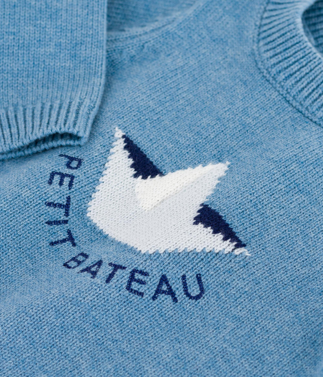 Maglione in misto lana e cotone con barca bebé A0EBC 01 PETIT BATEAU 