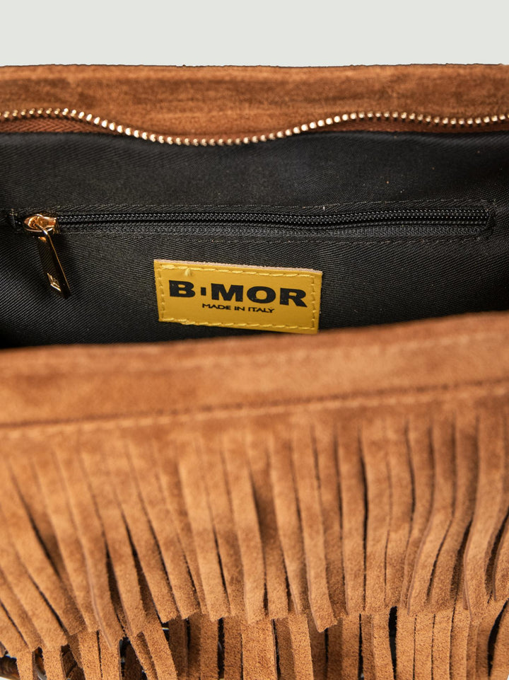 BORSA JIGLY CON FRANGE IN CAMOSCIO BRUCIATO JIGLY BRUCIATO BIMOR 