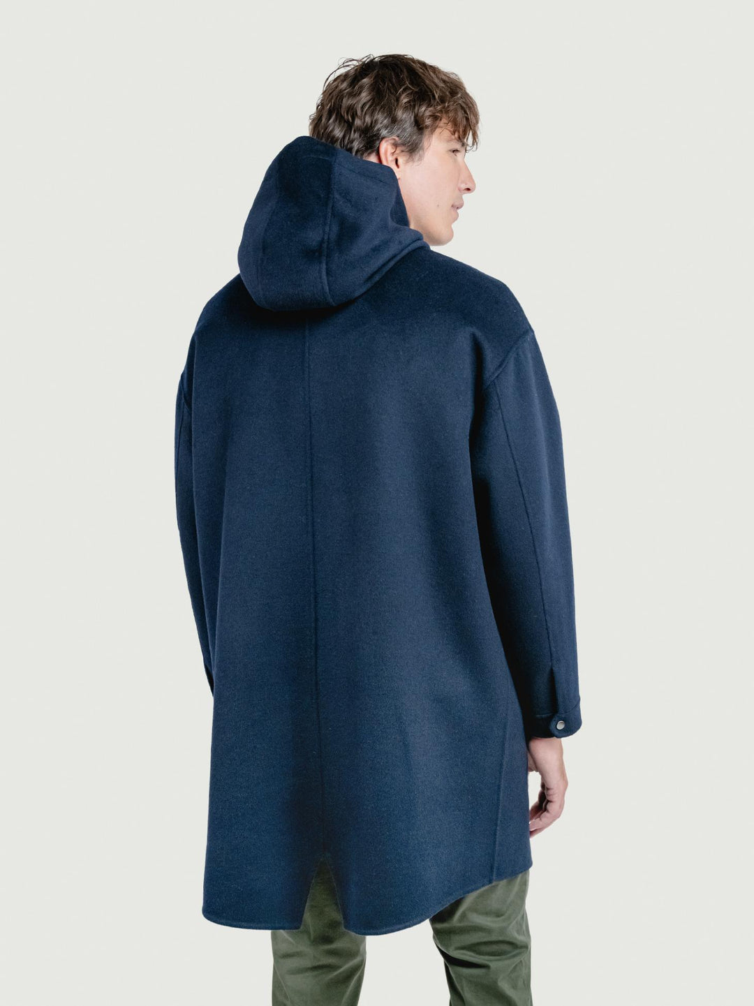 CAPPOTTO PARKA DENZEL IN LANA BLU DENZEL NAVY BLUE ANDREA MORANDO 