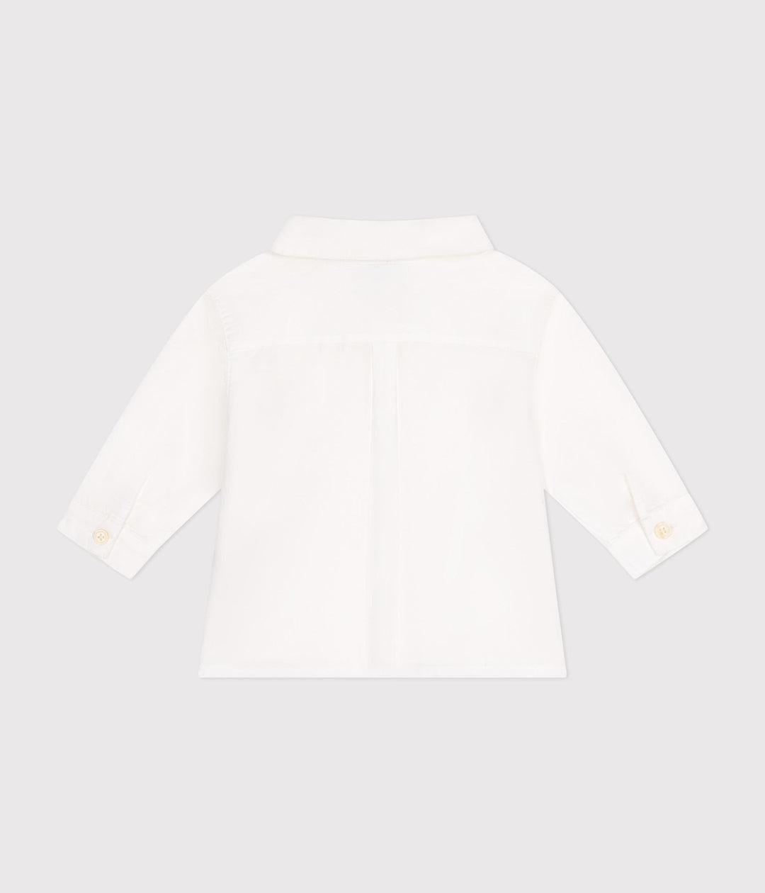 Camicia bianca in popeline neonato A0BC2 01 PETIT BATEAU 