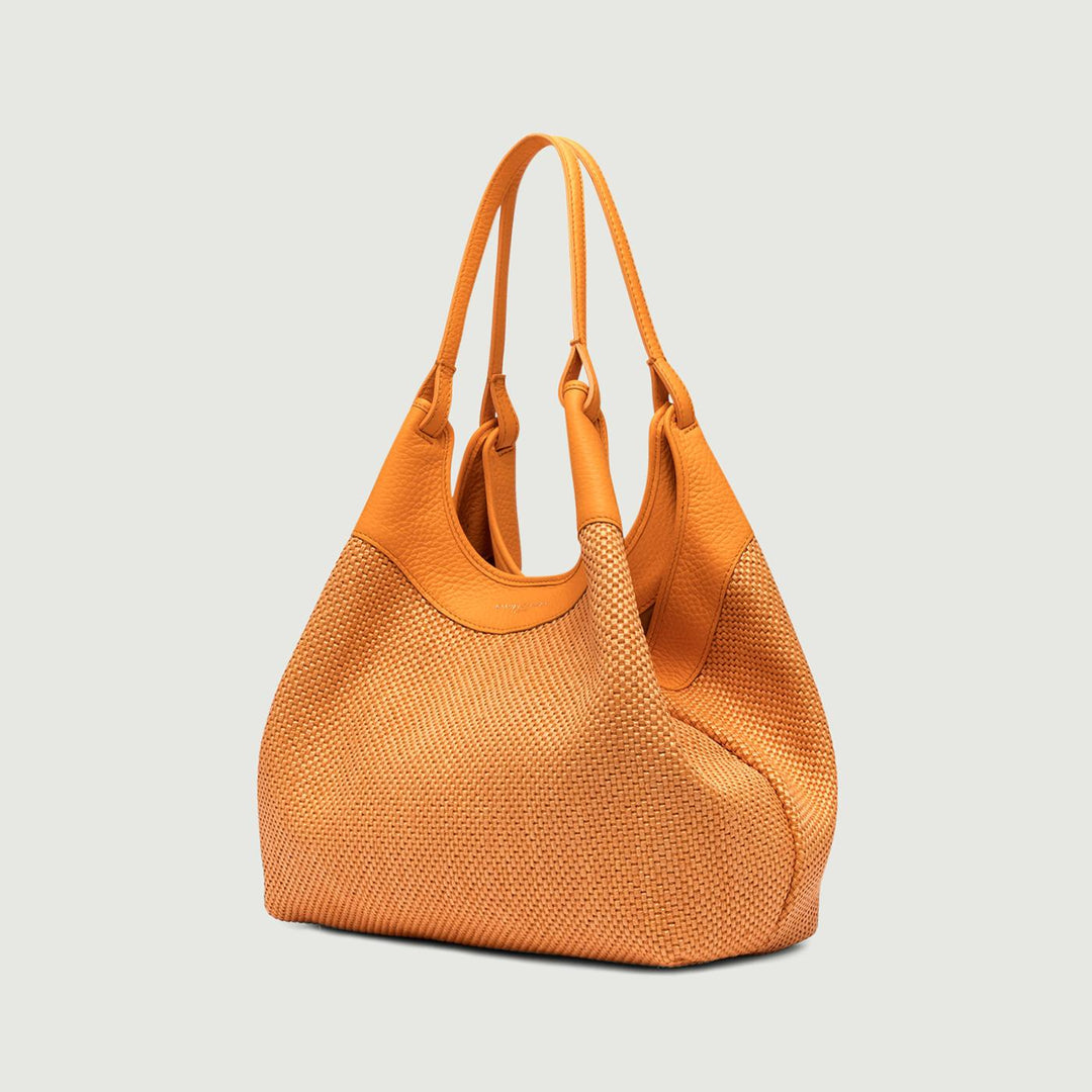 Borsa a spalla DUA in pelle intrecciata flame orange BS 10370/24PE CST-PL 13309 GIANNI CHIARINI 