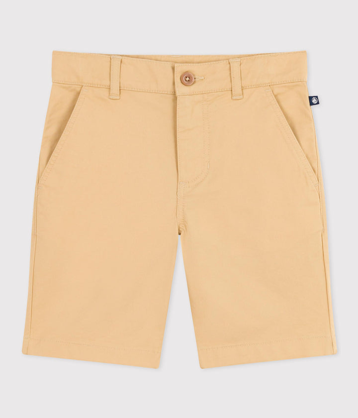BERMUDA BAMBINO IN TELA BEIGE DI COTONE