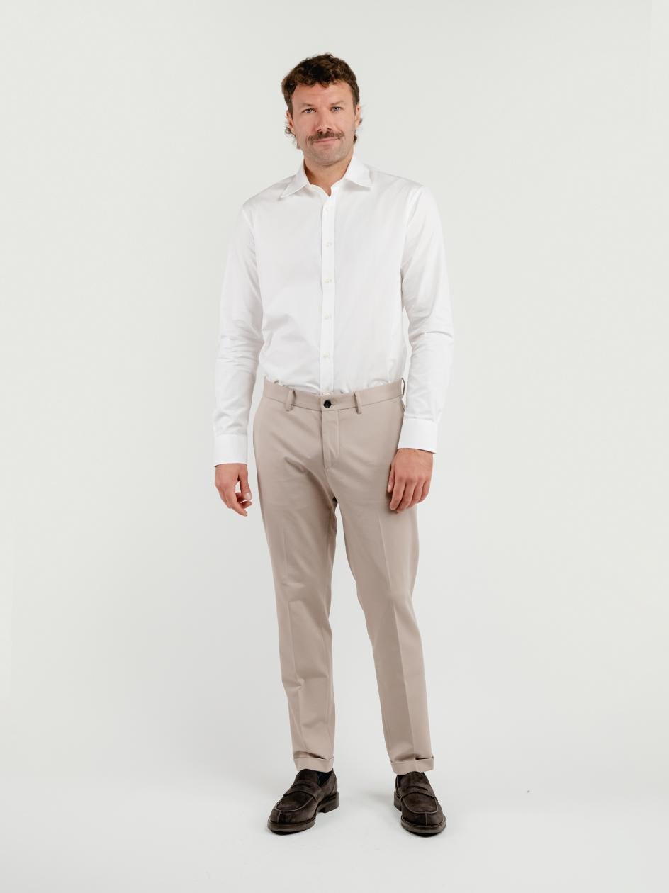 PANTALONE CLASSICO IN JERSEY BEIGE P003 166 ANDREA MORANDO 