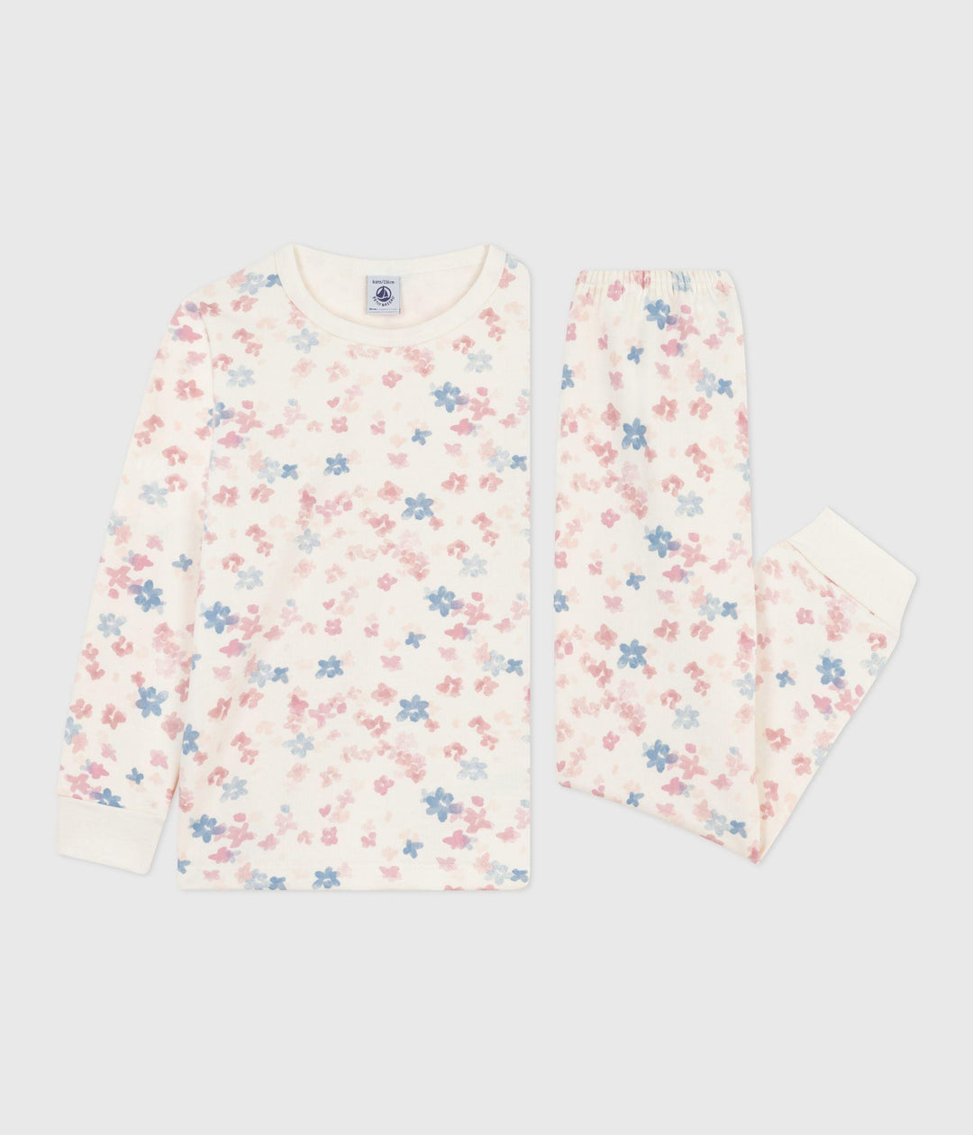 Pigiama bambino in tessuto felpato con stampa a fiori A0DS0 01 PETIT BATEAU 