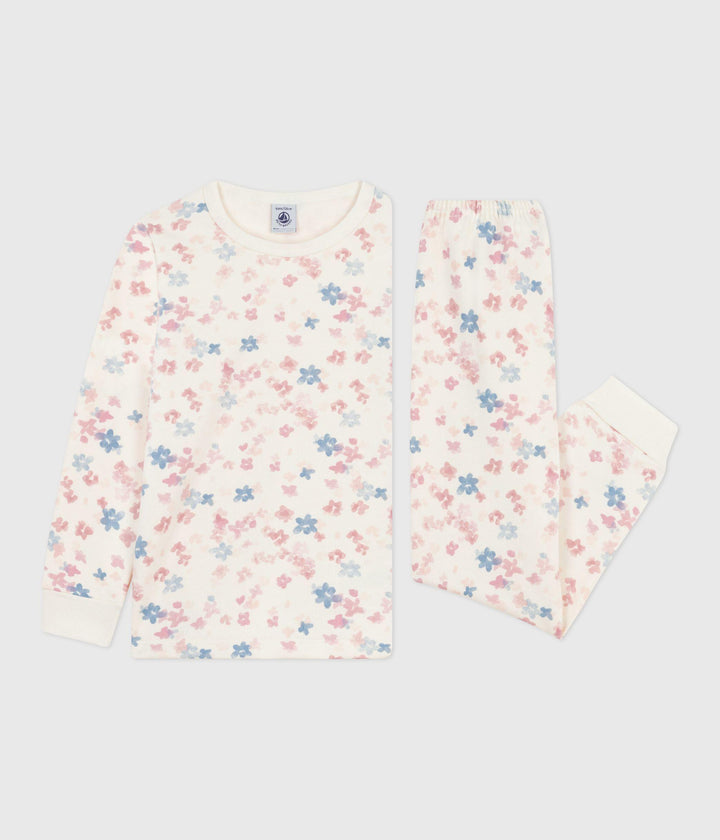 Pigiama bambino in tessuto felpato con stampa a fiori A0DS0 01 PETIT BATEAU 