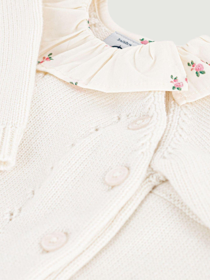 Completo in misto lana bianco traforato A0F14 01 PETIT BATEAU 