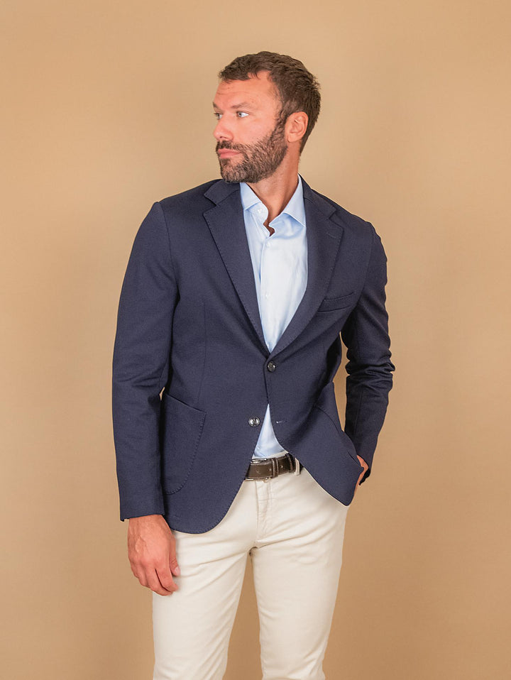 BLAZER IN TESSUTO ELASTICIZZATO BLU G003 174 ANDREA MORANDO 