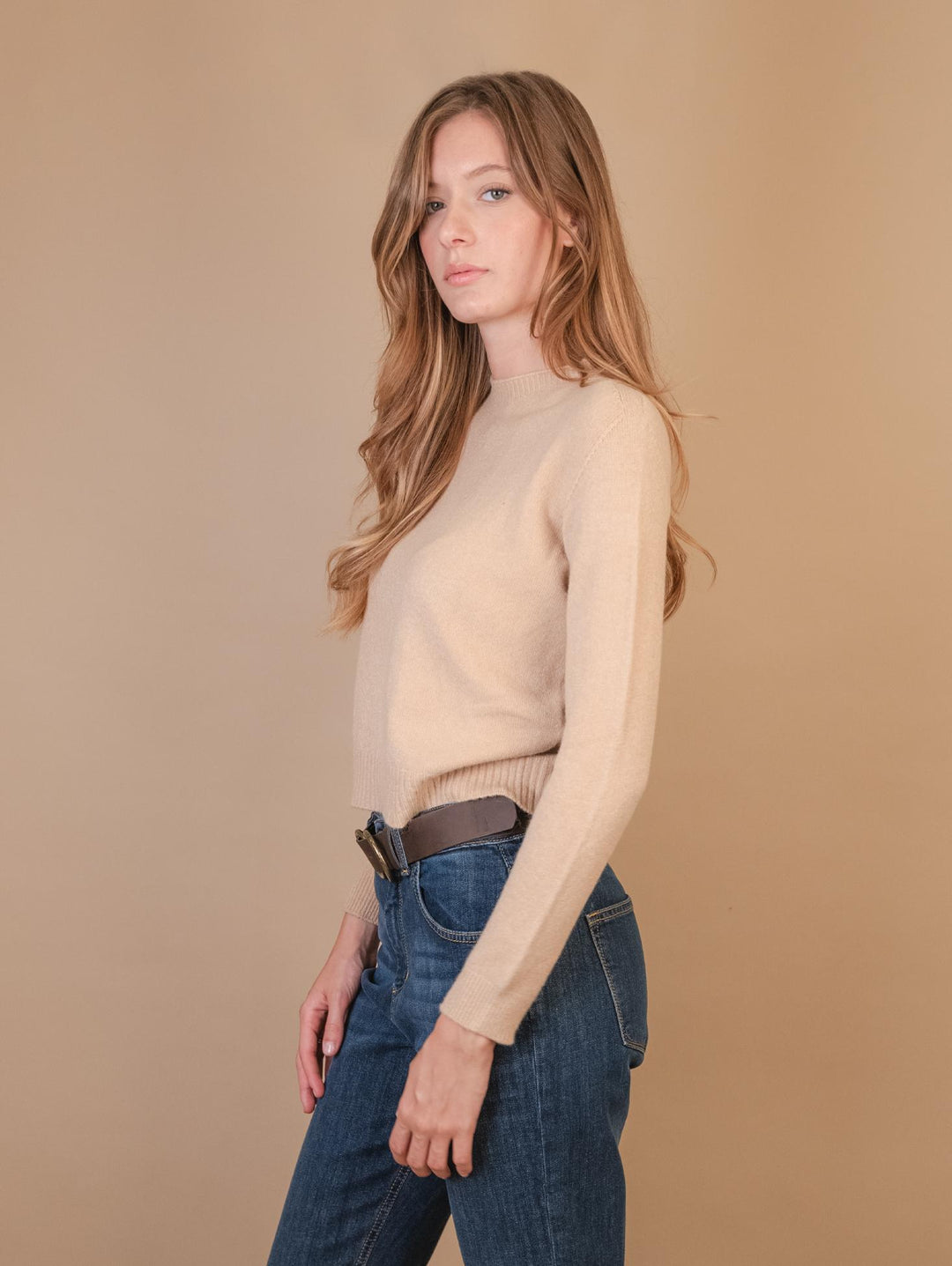GIROCOLLO IN MAGLIA BEIGE 0270/153 0234 BIMOR 