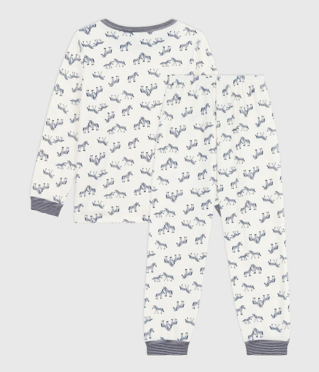 Pigiama in ciniglia con zebre stampate bambino A0DRZ 01 PETIT BATEAU 