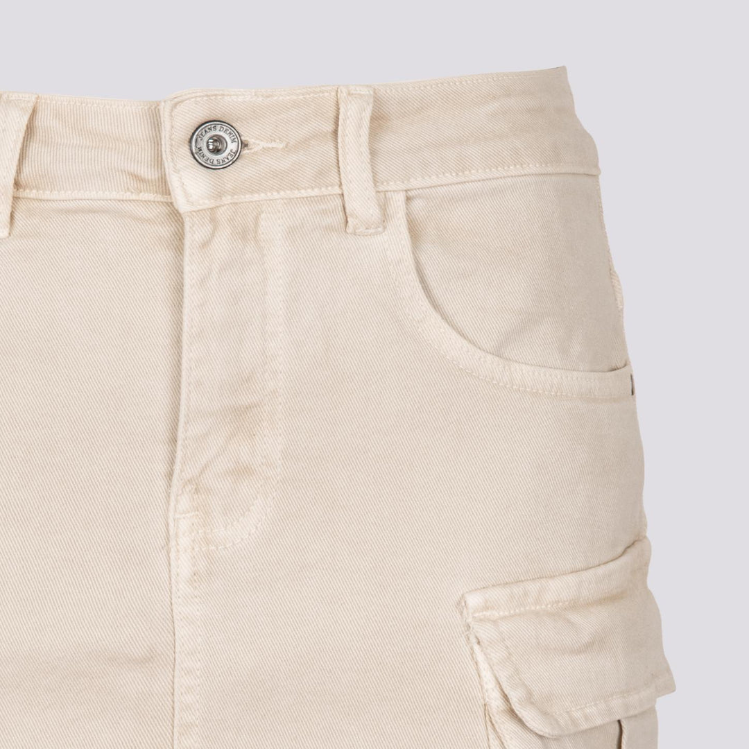 Mini gonna cargo in cotone panna 1396 BEIGE ANDREA MORANDO 