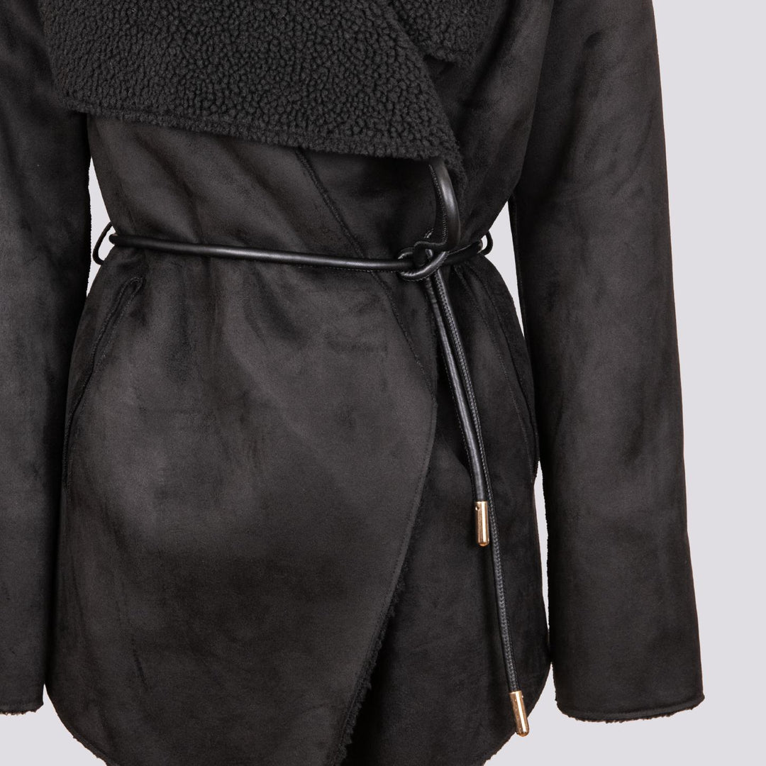 GIACCA KIMONO IN ECO-MONTONE  NERO B361MONT 024 ANDREA MORANDO 