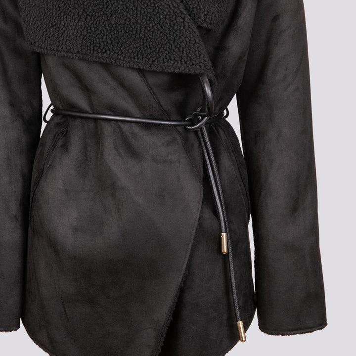 GIACCA KIMONO IN ECO-MONTONE  NERO B361MONT 024 ANDREA MORANDO 