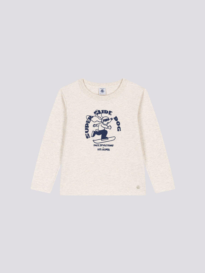 T-SHIRT MANICHE LUNGHE IN COTONE bambino A08IW 07 PETIT BATEAU 