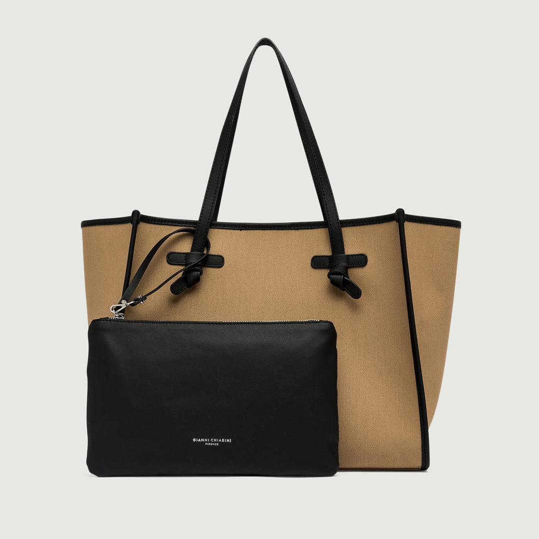 BORSA SHOPPING MARCELLA IN CANVAS COLOR CAMMELLO BS 6850/24PE CNV-SE 13408 GIANNI CHIARINI 