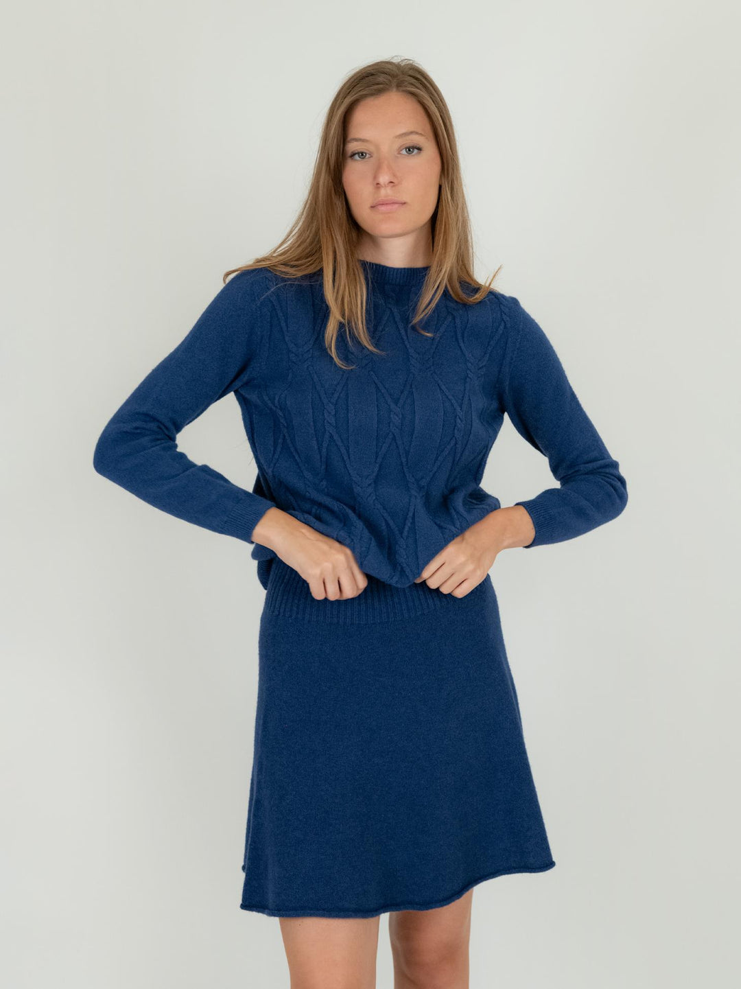 MAGLIA CON INTRECCIO BLU 0170/09 1073 BIMOR 