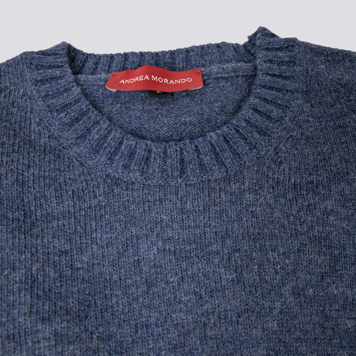 Girocollo in misto lana denim 1150224 304 ANDREA MORANDO 