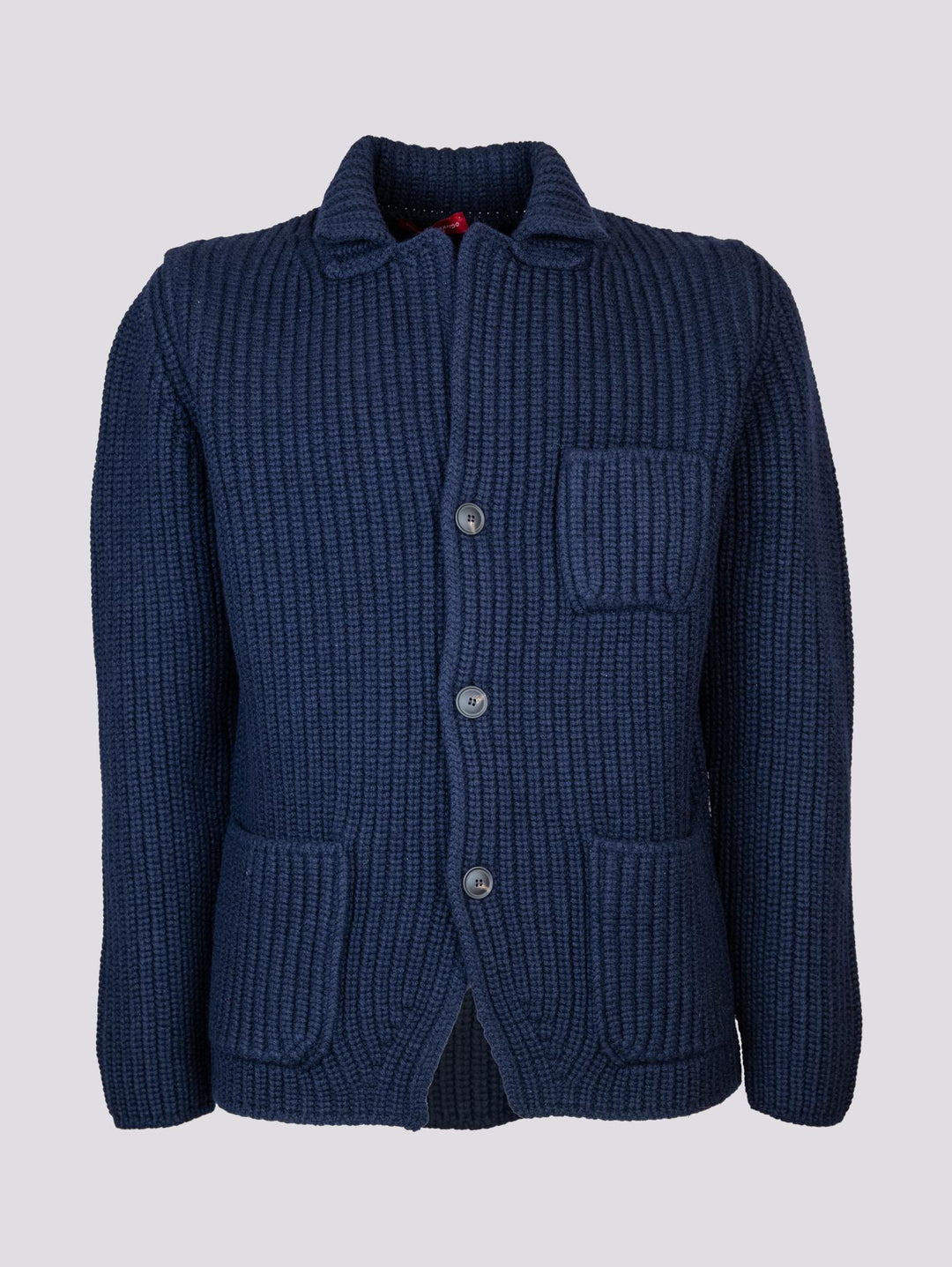 GIACCA CARDIGAN IN LANA VERGINE BLU 10166 598 ANDREA MORANDO 