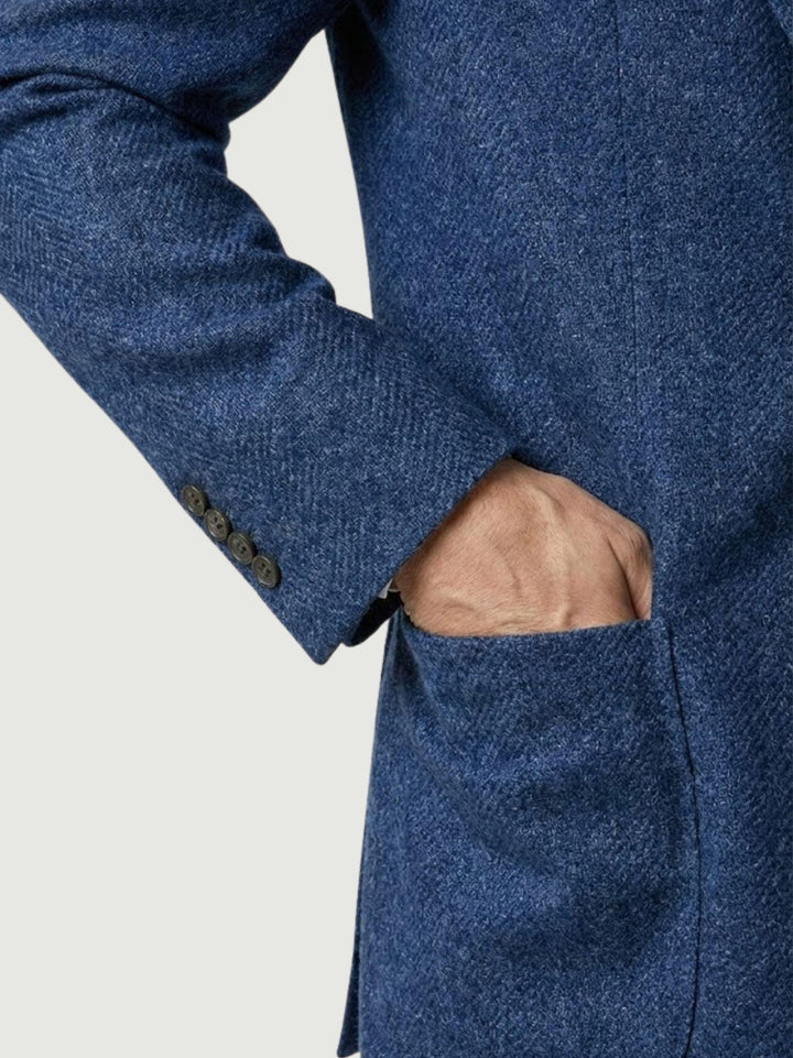 BLAZER AUSTRALIA IN LANA MOTIVO SPIGA BLU AUSTRALIA/SPIGATA BLU ANDREA MORANDO 