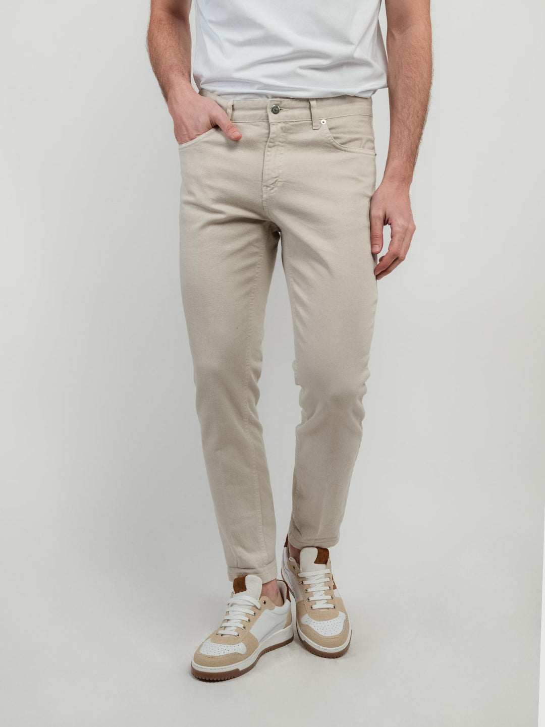 PANTALONE 5 TASCHE BEIGE 7607GSB BEIGE ANDREA MORANDO 