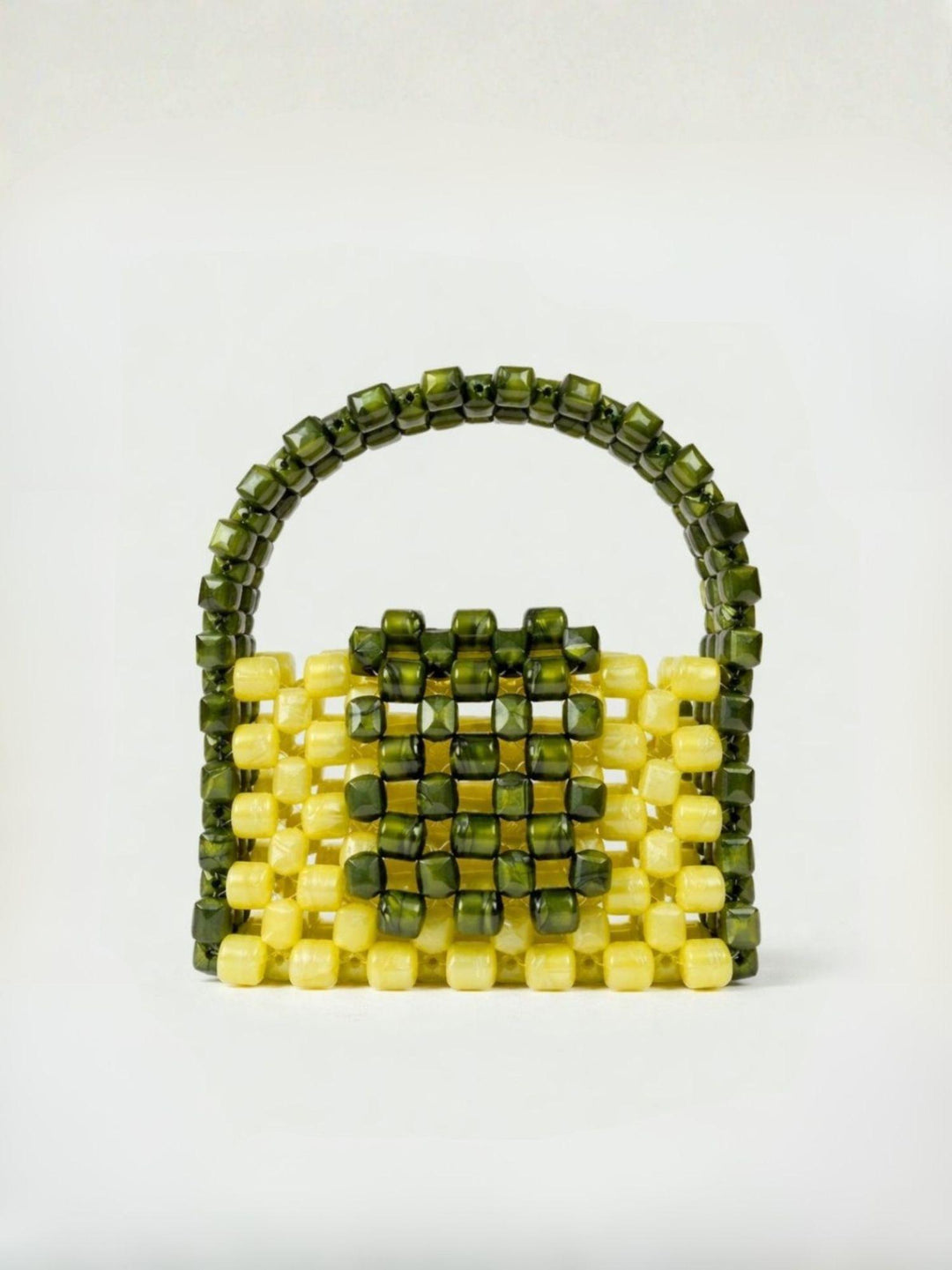 Borsa a mano Brick in resina verde scuro e lime BRICK VERDE PERLA BIMOR 