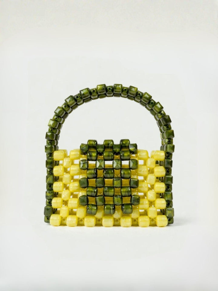 Borsa a mano Brick in resina verde scuro e lime BRICK VERDE PERLA BIMOR 