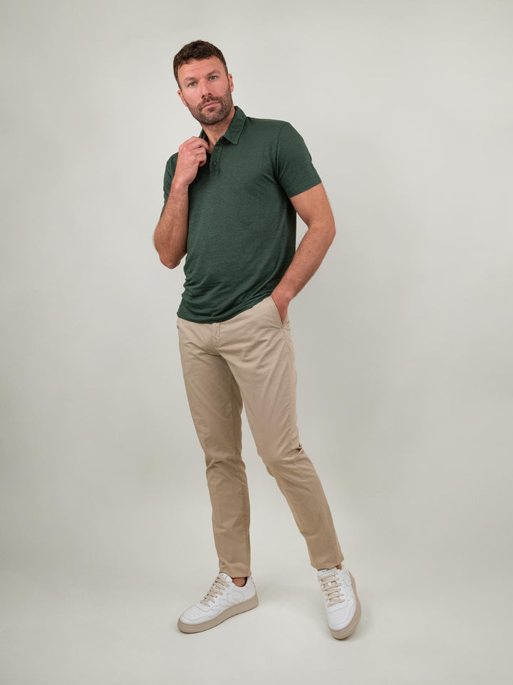 T-SHIRT IN LINO COLOR ARMY GREEN 0602 343 FIESOLI DANIELE 
