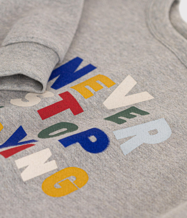 MAGLIA IN TESSUTO FELPATO GRIGIO BAMBINO A0A19 01 PETIT BATEAU 