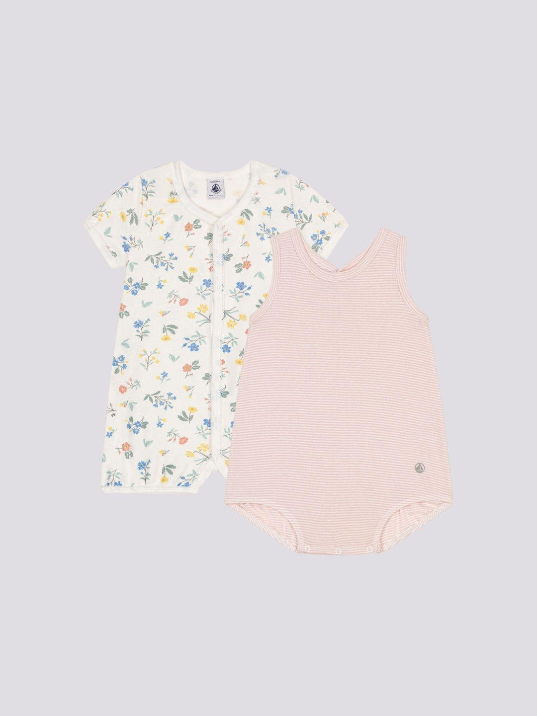 SET DI 2 TUTINE CORTE BEBÈ IN COTONE A09LF 00 PETIT BATEAU 