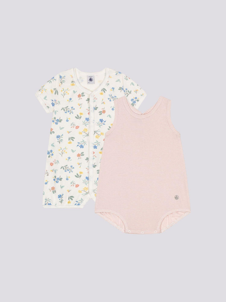 SET DI 2 TUTINE CORTE BEBÈ IN COTONE A09LF 00 PETIT BATEAU 