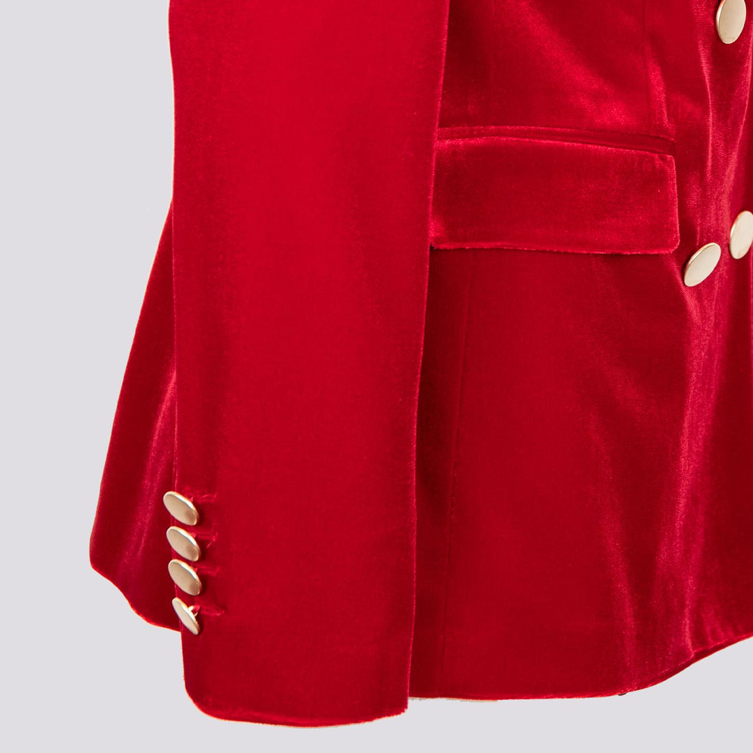 BLAZER DOPPIOPETTO IN VELLUTO ROSSO 3877/2894 4174 ANDREA MORANDO 
